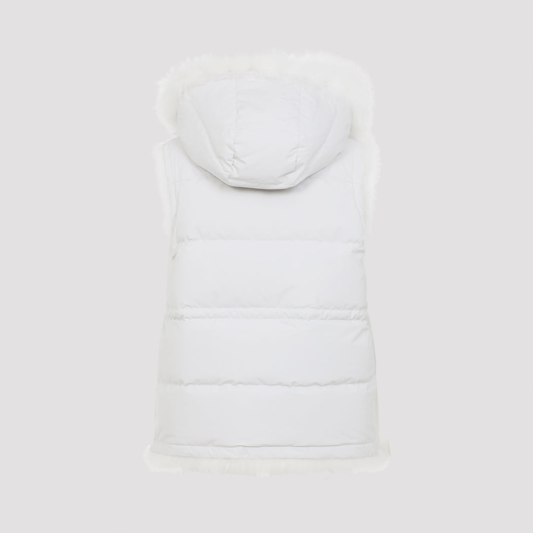 Yves Salomon Gilet - White | f1420159d9fac2b583927c85393e322a3738bf2e