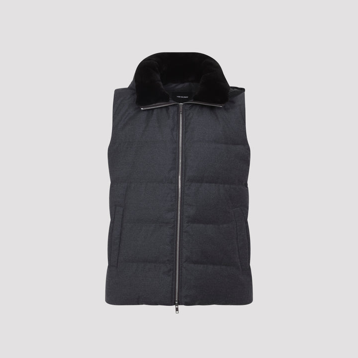 Yves Salomon Gilet - Grey | 74d61e23ff6ebdf1ce26422688ce73c90e0e59ea