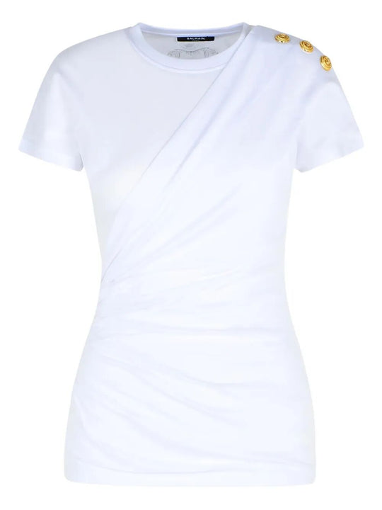Short-Sleeved Draped Jersey T-Shirt