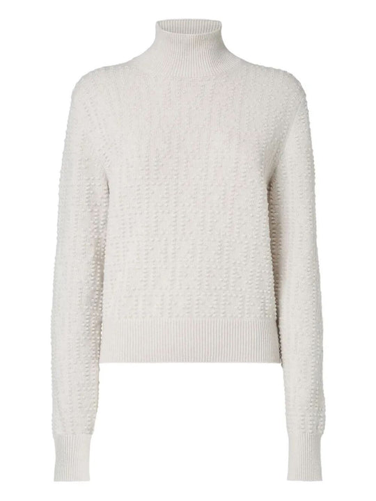 High-Neck Wool And Cashmere Jumper With Ff Polka Dot Embroidery