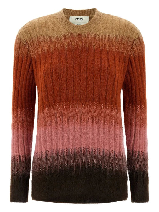 Gradient Mohair And Wool Fitted Jumper
