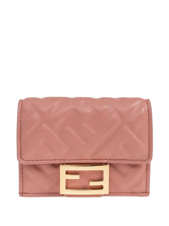 Nappa Leather Baguette Micro Trifold Wallet