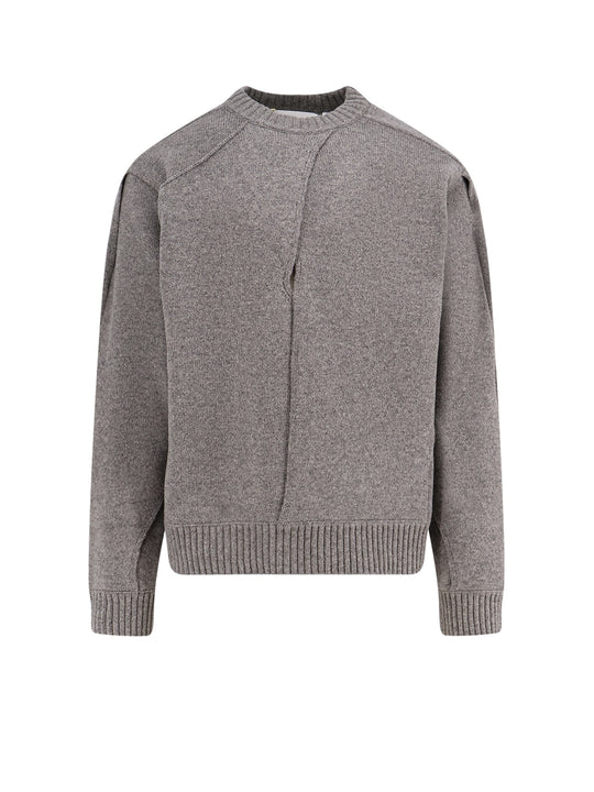 Wool Blend Sweater With Overlapping Panels