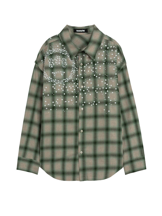 Shirt With Check Pattern And All-Over Studs