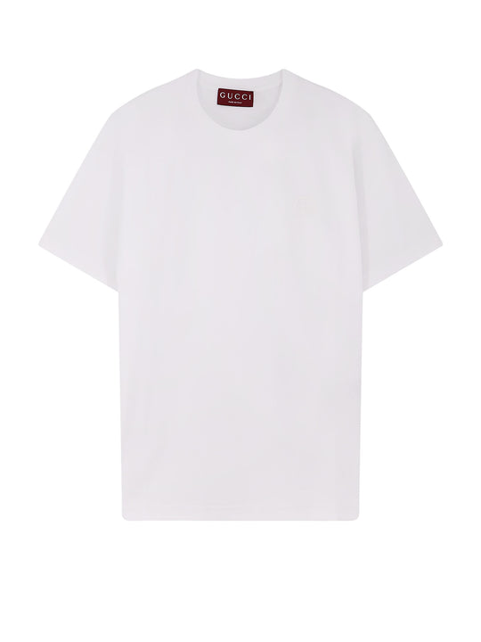 Cotton T-Shirt With Embroidered Gg Incrocio Logo