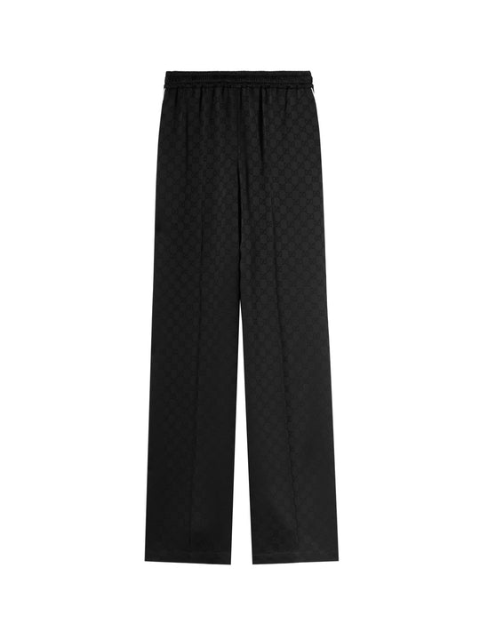 Viscose Blend Trousers With All-Over Gg Motif