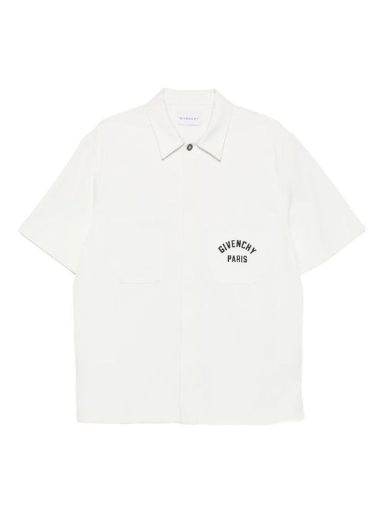 Short-Sleeved Cotton T-Shirt With Givenchy Paris Embroidery