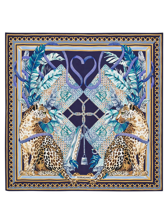 Felini Print Silk Scarf