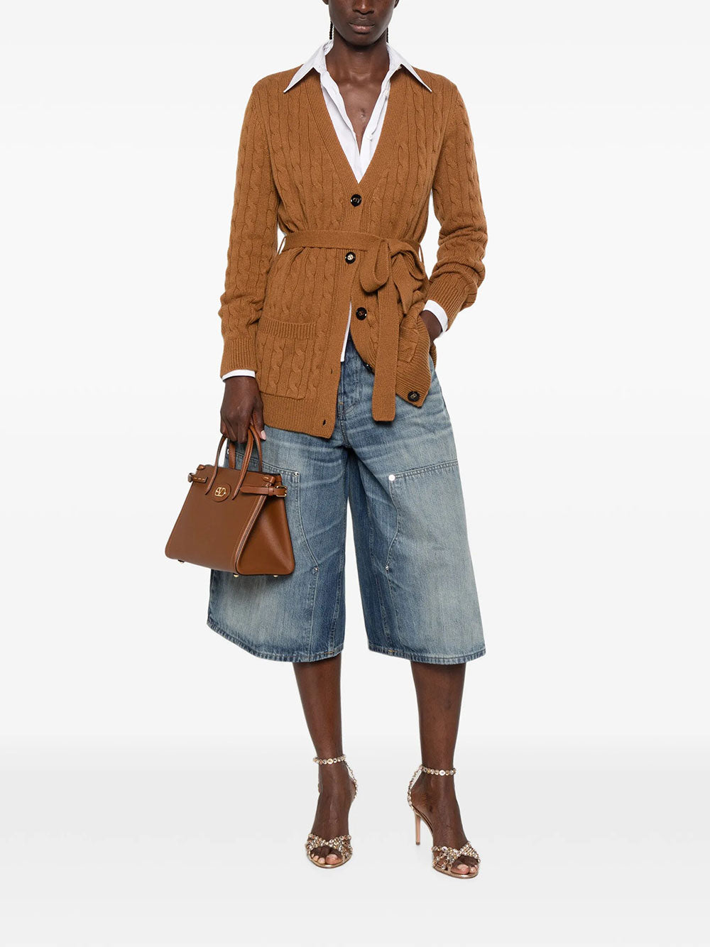 Valentino Garavani Cardigan - Brown | 1e6288f709d464e4a617113f3d6ae0fcbe528757