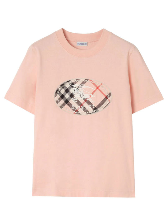Check Knight Stamp Cotton T-Shirt