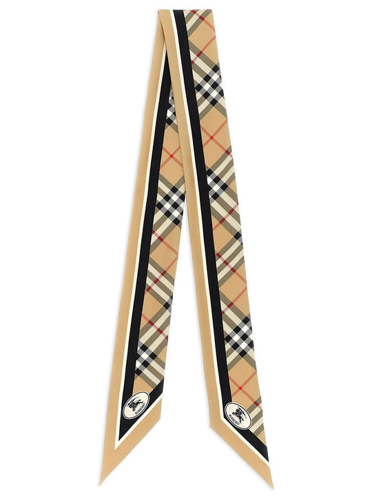 Skinny Check Silk Scarf