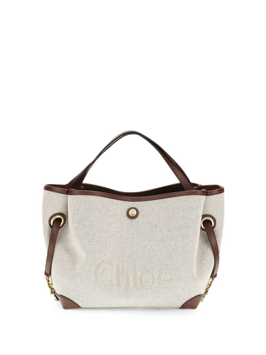Small ChloÉ Clover Double Carry Bag In Canvas