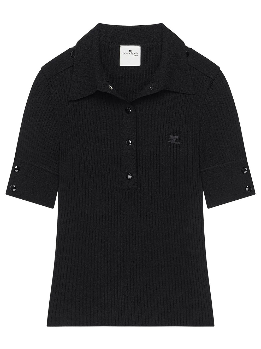 Courreges Polo - Black | 8855ff6162d0ed3f7221c028d136b0b406307575