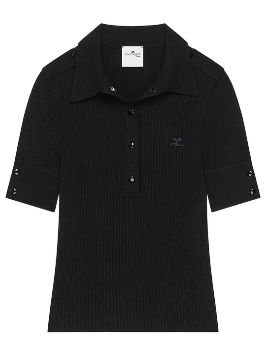 Classic Rib Knit Short Sleeved Polo