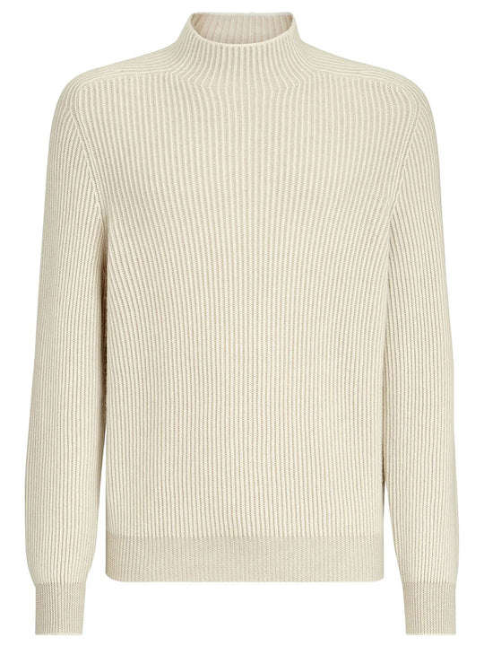 Cashmere English Rib Turtleneck Sweater