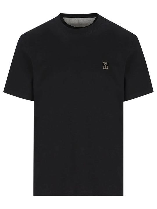 Cotton Jersey Crew Neck T-Shirt With Logo