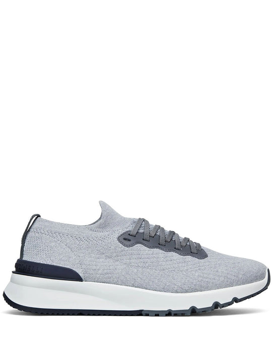 Cotton Knit And Semi-Gloss Calfskin Runners