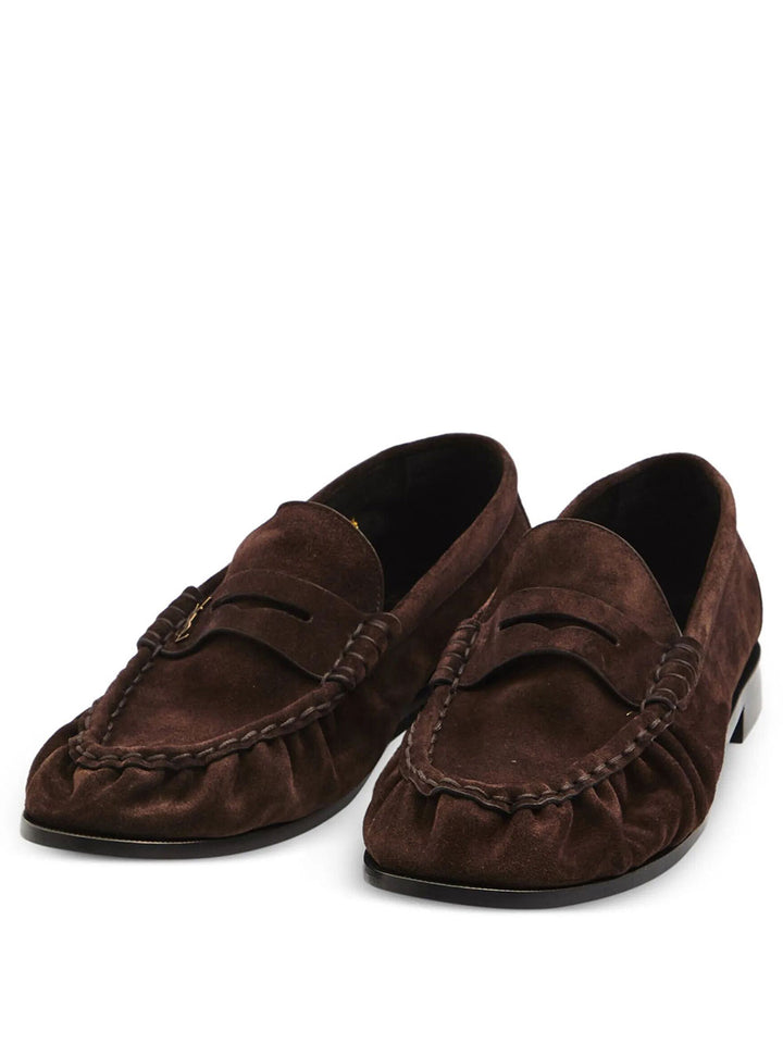 Saint Laurent Paris Loafers - Brown | df601371d134142d5cdbb3d0052e6beab5fb8798