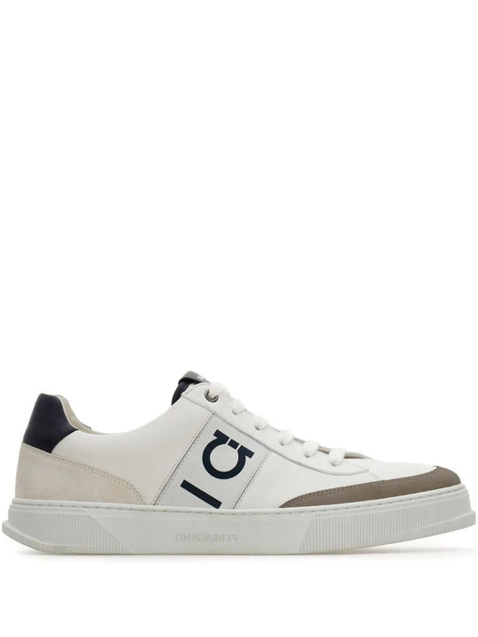 Alaska Leather And Suede Sneaker With Gancini Detail