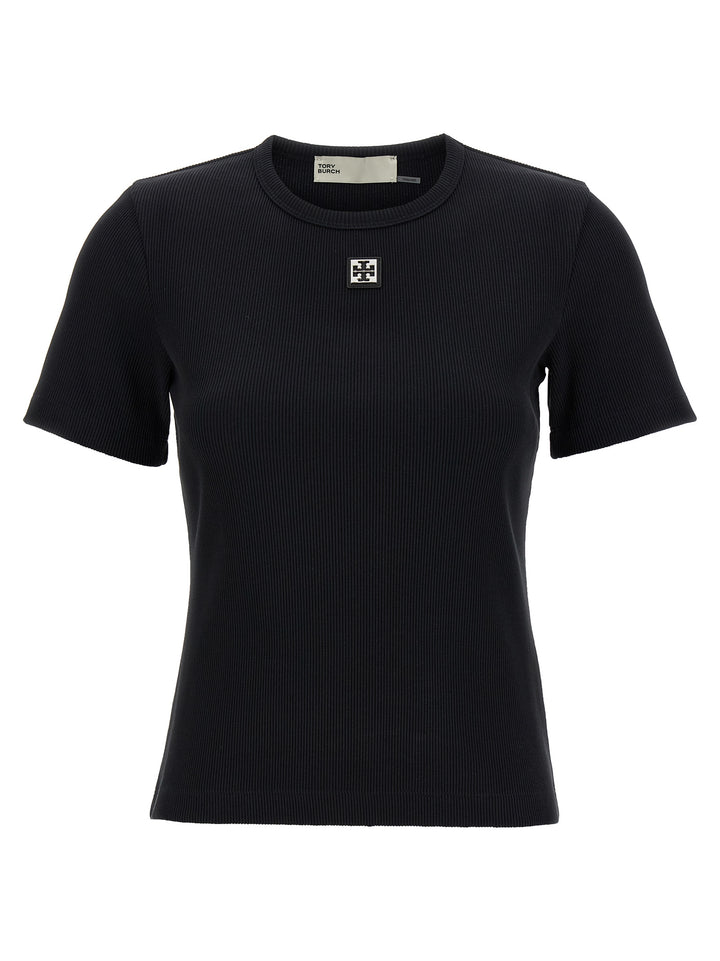 Tory Burch Logo Plaque T-shirt - Black | f1e45cd6fe8ede8e066863d292080bb8ced73479