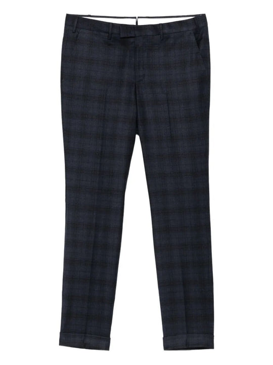 Master Straight-Leg Wool Check Trousers