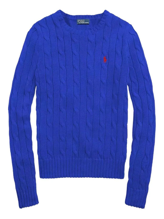 Cable-Knit Slim Fit Cotton Crewneck Jumper