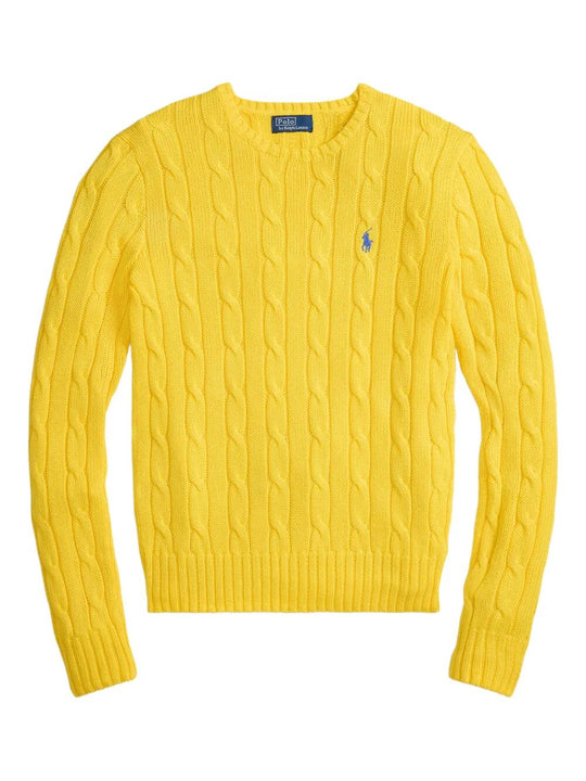 Cable-Knit Slim Fit Cotton Crewneck Jumper
