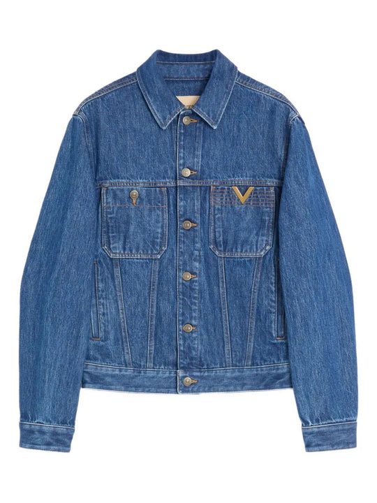Valentino Denim Jacket With Vgold
