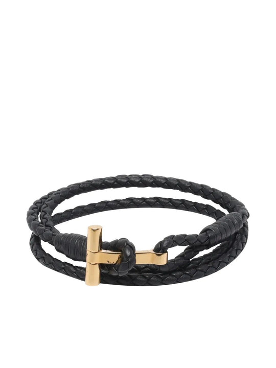 Braided Leather T Bracelet