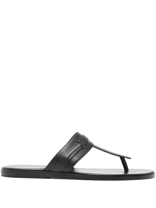 Smooth Leather T-Sandals