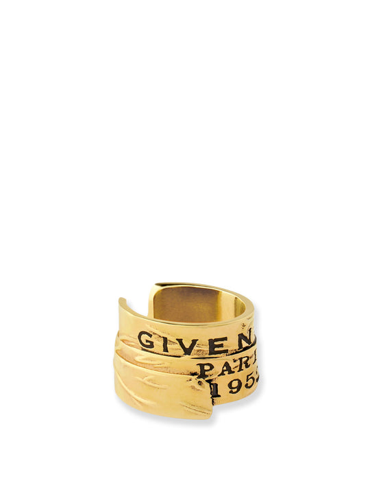 Metal Givenchy Tape Earcuff With Gold Finishes