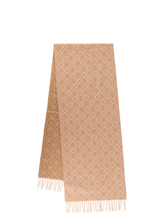 Wool And Cashmere T Monogram Oblong Scarf