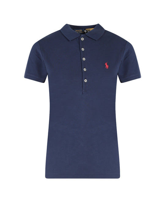 Cotton Blend Polo Shirt With Embroidered Logo
