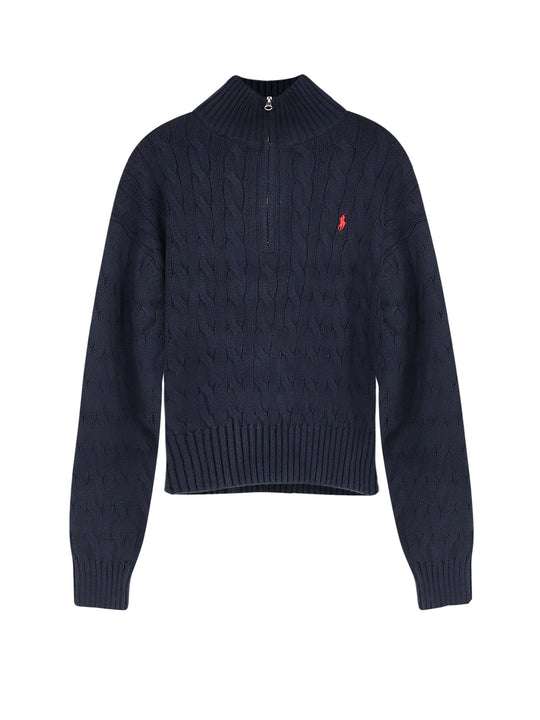 Cotton Sweater With Contrasting Logo