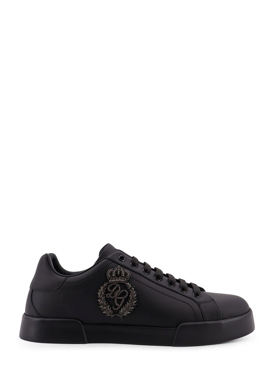Leather Sneakers With Embossed Side Logo