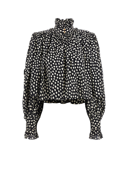 Polka-Dots Silk Shirt