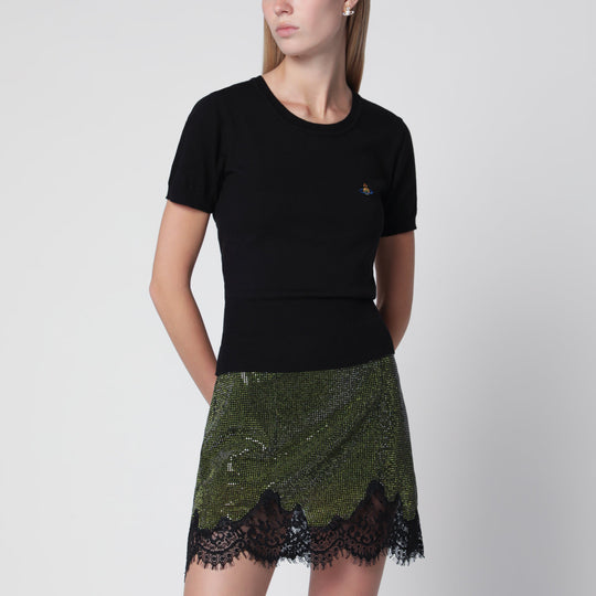 Bea Knitted Cotton And Cashmere T-Shirt In Black