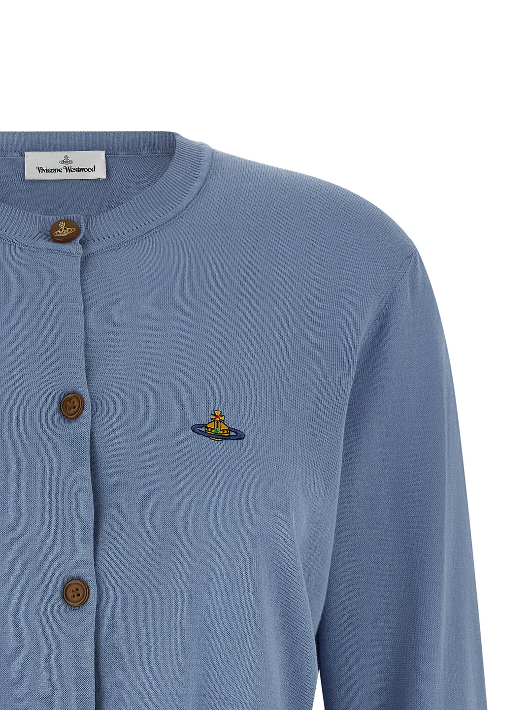 Vivienne Westwood Bea Cropped Sweaters and Cardigans - Light Blue | 245cdd89a05b1aa61373f7c61e555ee046ea4ed0