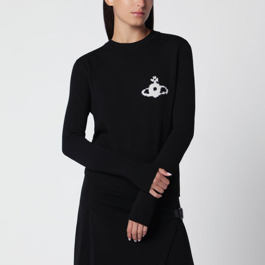 Black Jumper With Embroidered Orb Logo