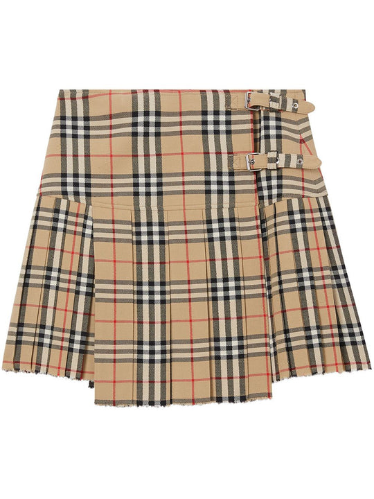 Vintage Check Wool Miniskirt