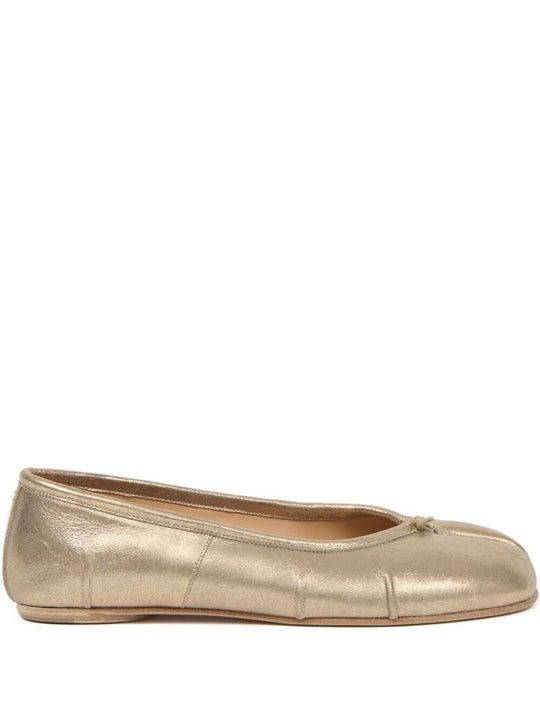 Tabi New Metallic Leather Ballerinas With Laminated Finish