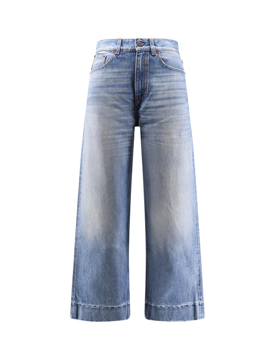 Stone-Washed Denim Jeans