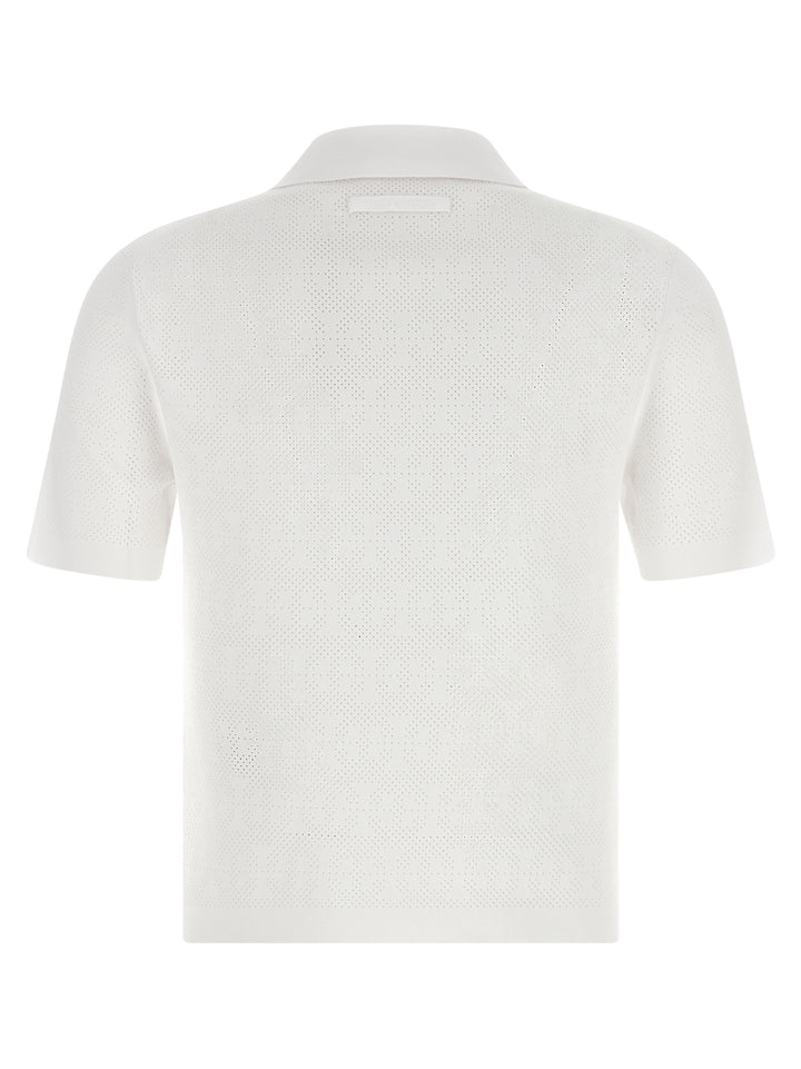 Tory Burch Pointelle Viscose  Shirt Polo - White | bc0bab5b3a4b5edffb802f22656bd9d07709a094
