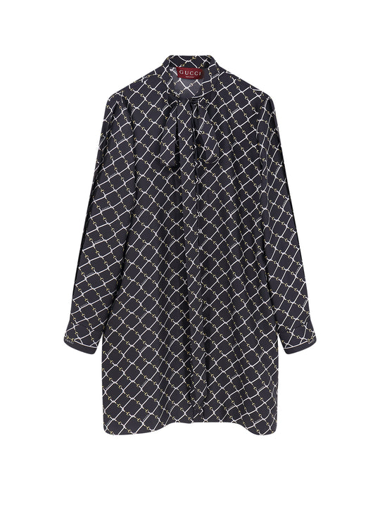 Short Silk Twill Dress