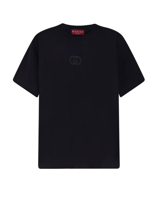 Cotton T-Shirt With Embroidered Gg Logo On The Front