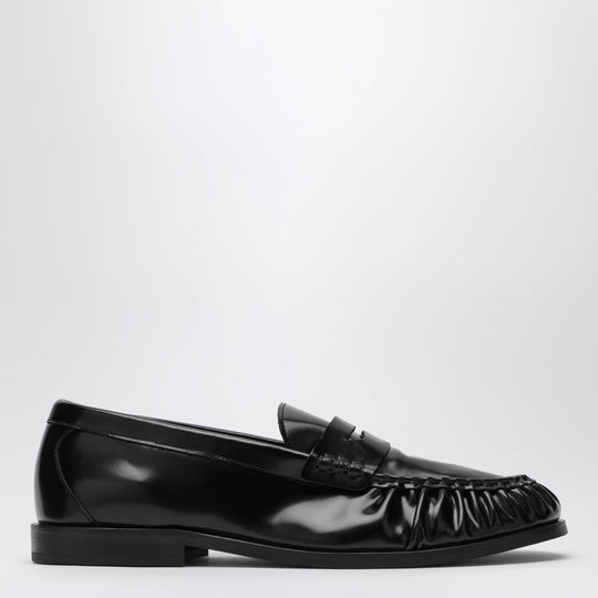 Louee Vale Loafers In Black Polished Leather