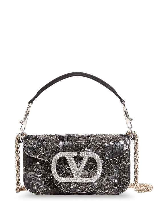 Valentino Garavani Loco' Embroidered Satin Crossbody Bag