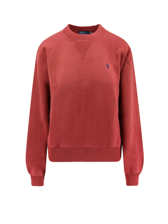 Cotton Blend Sweater With Embroidered Logo On The Front