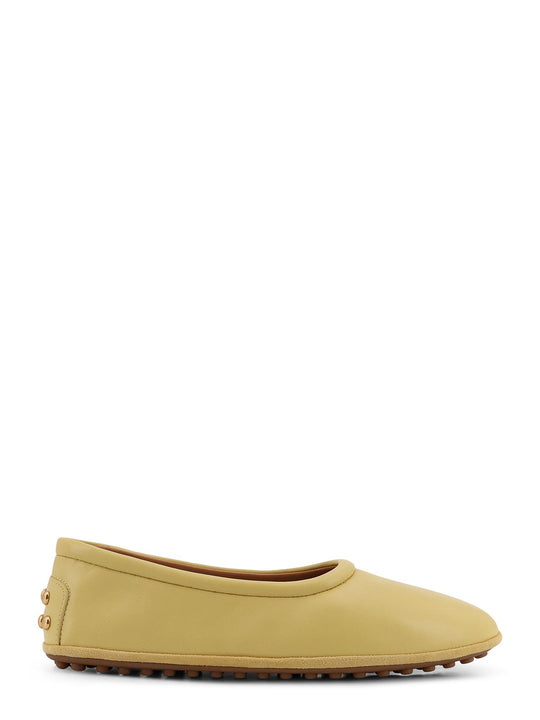 Leather Ballerina With Gomminos Detail On The Back