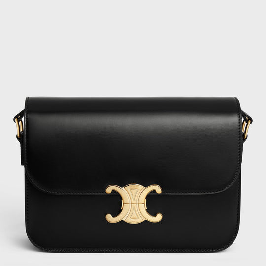 Classique Triomphe Bag In Black Shiny Calfskin